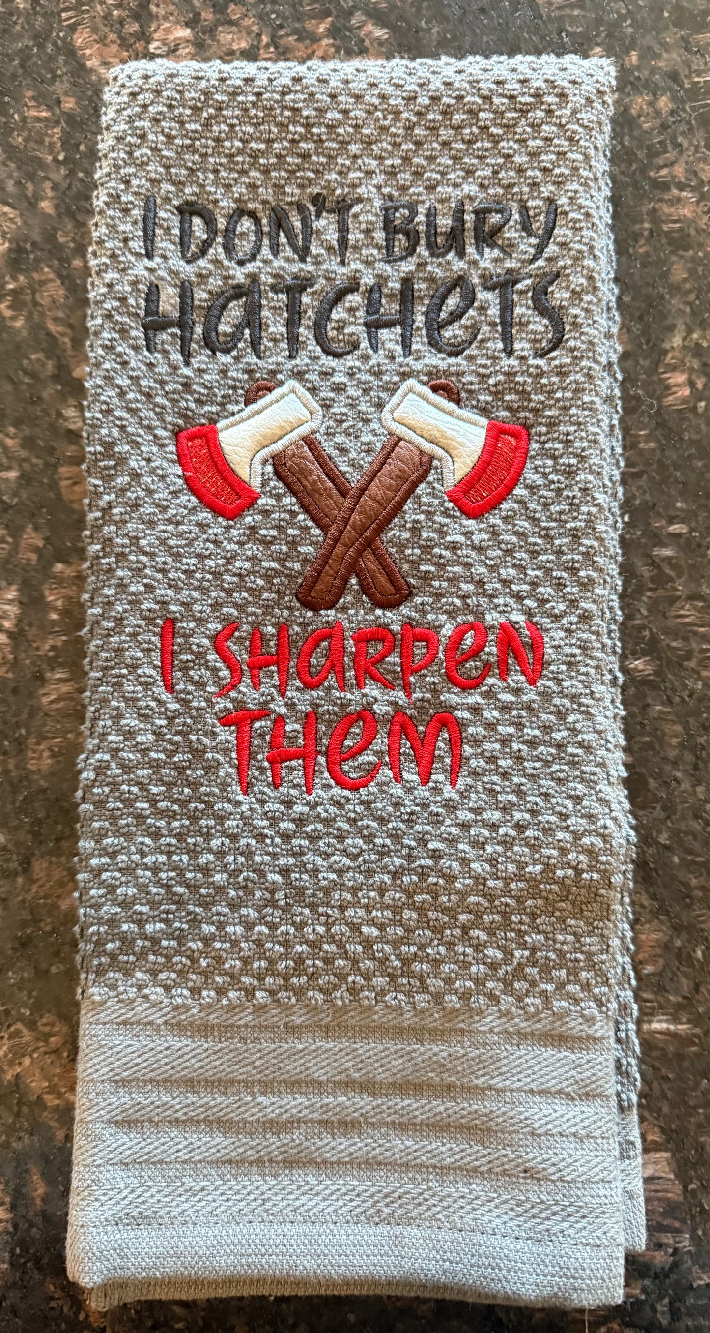 Hatchets with appliqué
