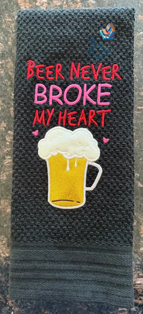 Beer Never Broke My Heart (Black Towel)