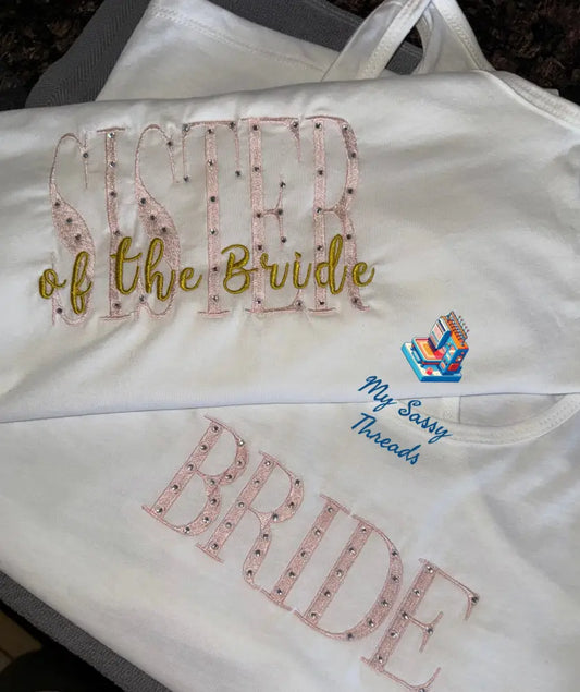 Bride/Sister Of The Bride Set ’Bling’ (Tank Tops)